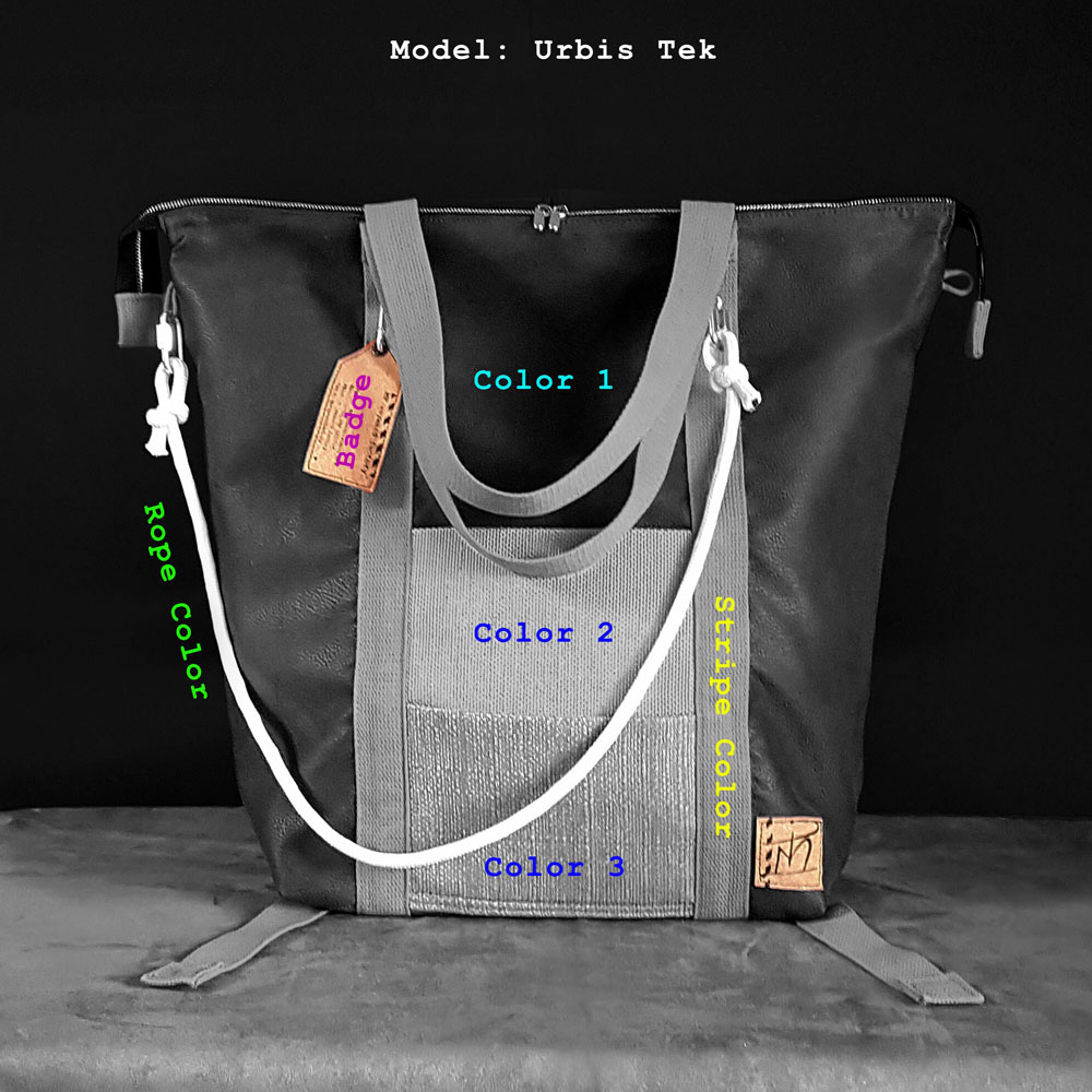 Parti personalizzabili della borsa-zaino Urbis-Tek