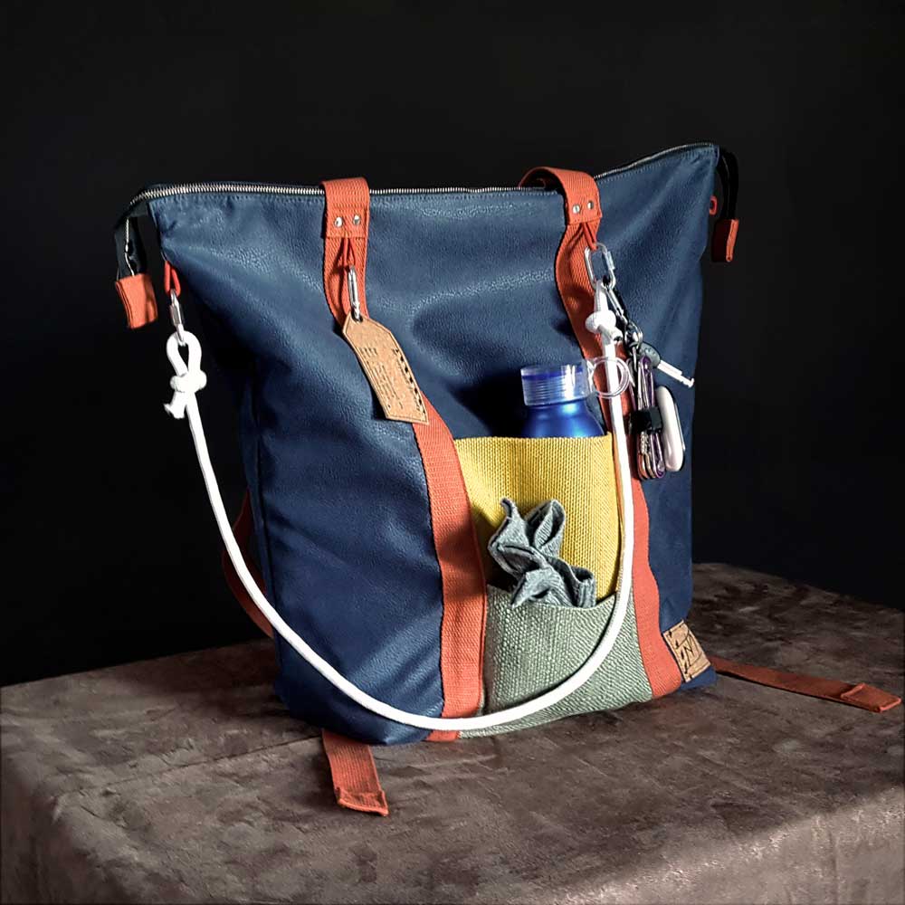 borsa Urbis-Tek in in palette blu e arancio
